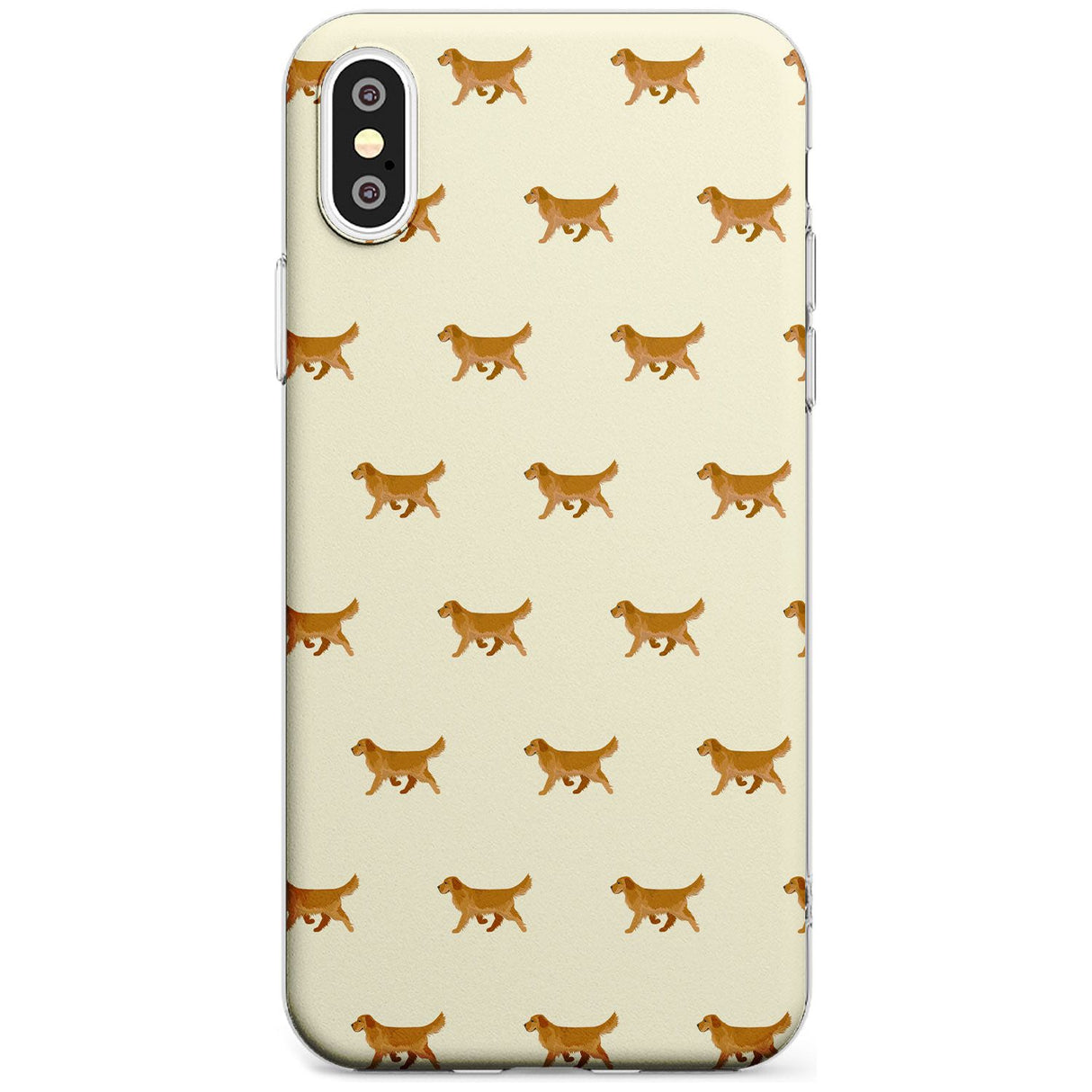 Golden Retriever Dog Pattern Phone Case iPhone X / iPhone XS / Clear Case,iPhone XR / Clear Case,iPhone XS MAX / Clear Case Blanc Space