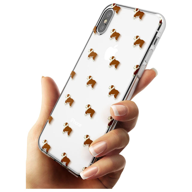 English Bulldog Dog Pattern Clear Slim TPU Phone Case Warehouse X XS Max XR