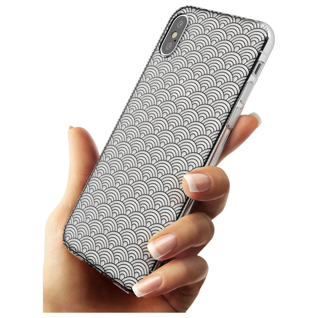 Abstract Lines: Scalloped Pattern Black Impact Phone Case for iPhone X XS Max XR