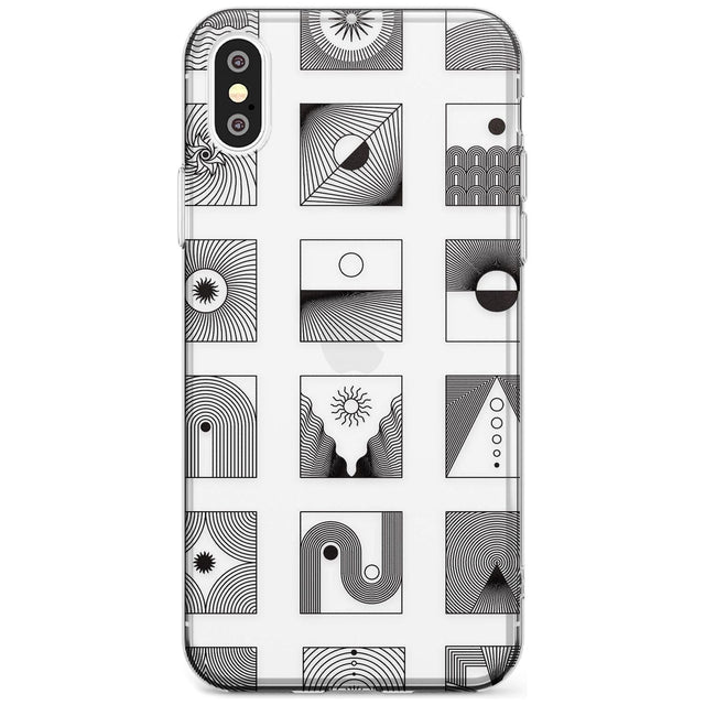 Abstract Lines: Mixed Pattern #2 Black Impact Phone Case for iPhone X XS Max XR