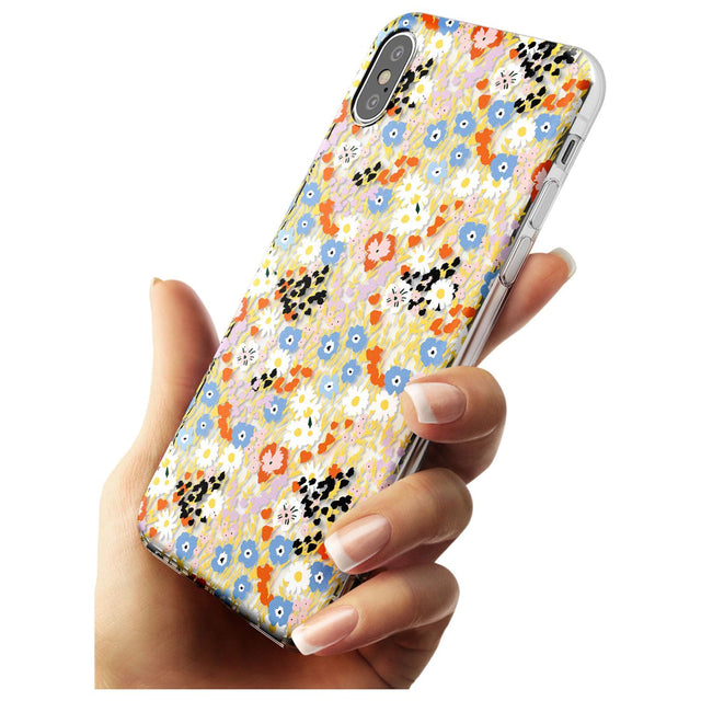Busy Floral Mix: Transparent Black Impact Phone Case for iPhone X XS Max XR