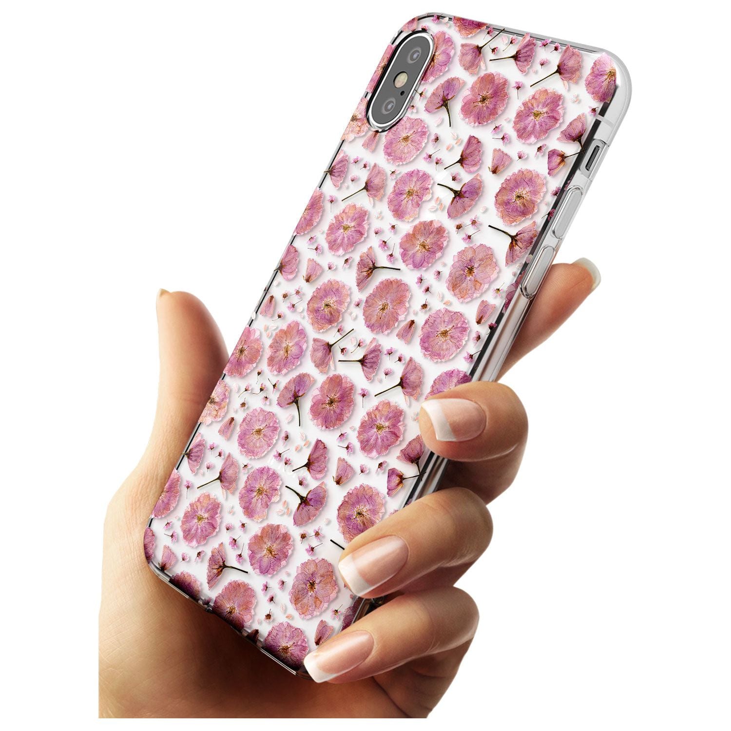 Pink Flowers & Blossoms Transparent Design Slim TPU Phone Case Warehouse X XS Max XR