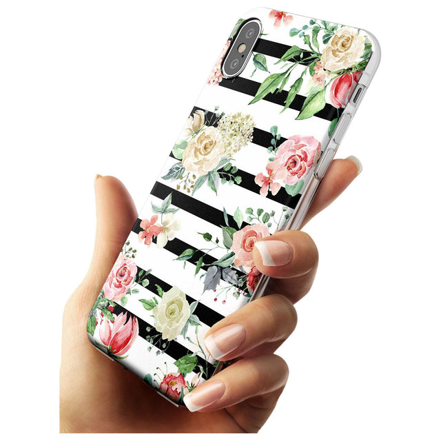 Bold Stripes & Flower Pattern Slim TPU Phone Case Warehouse X XS Max XR