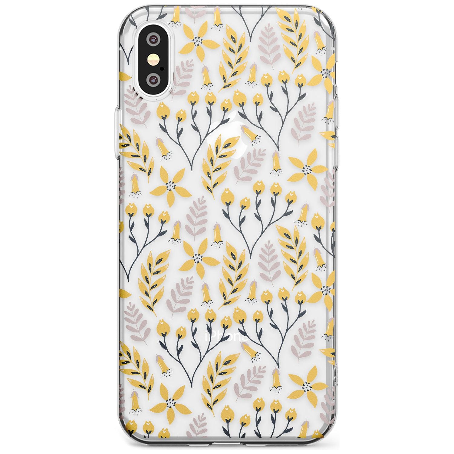 Yellow Leaves Transparent Floral Slim TPU Phone Case Warehouse X XS Max XR