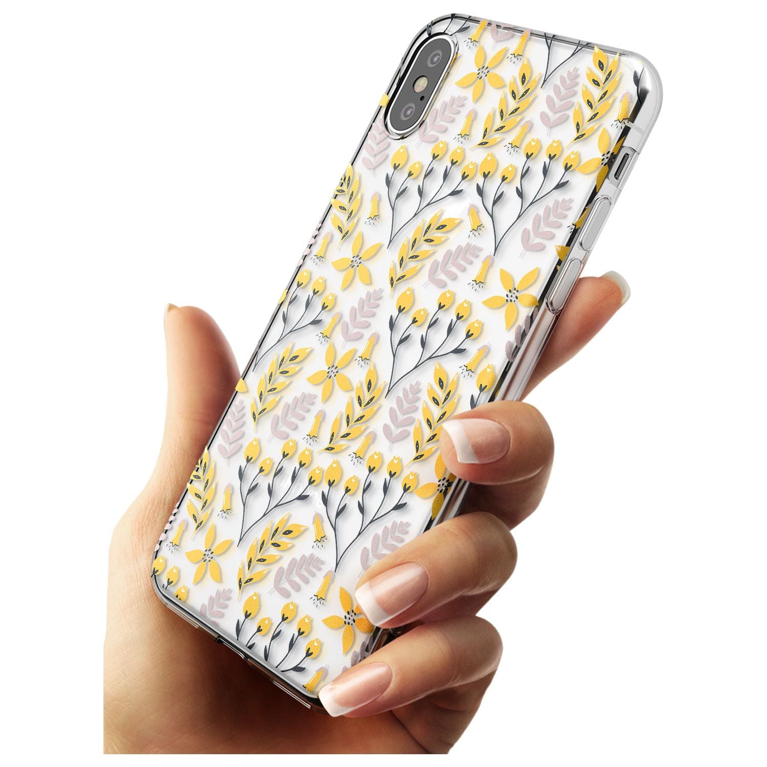 Yellow Leaves Transparent Floral Slim TPU Phone Case Warehouse X XS Max XR