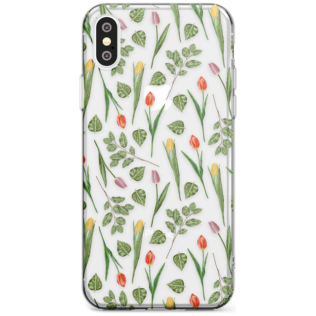 Spring Tulips Transparent Floral Slim TPU Phone Case Warehouse X XS Max XR
