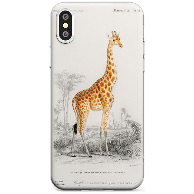 Vintage Girafe Art Slim TPU Phone Blanc Space X XS Max XR