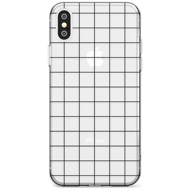 Simplistic Large Grid Pattern Black (Transparent) Slim TPU Phone Case Warehouse X XS Max XR