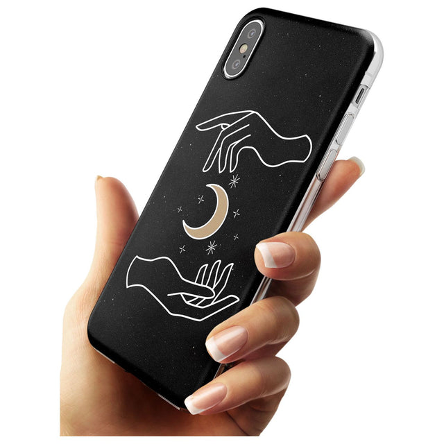 Hands Surrounding Moon Black Impact Phone Case for iPhone X XS Max XR