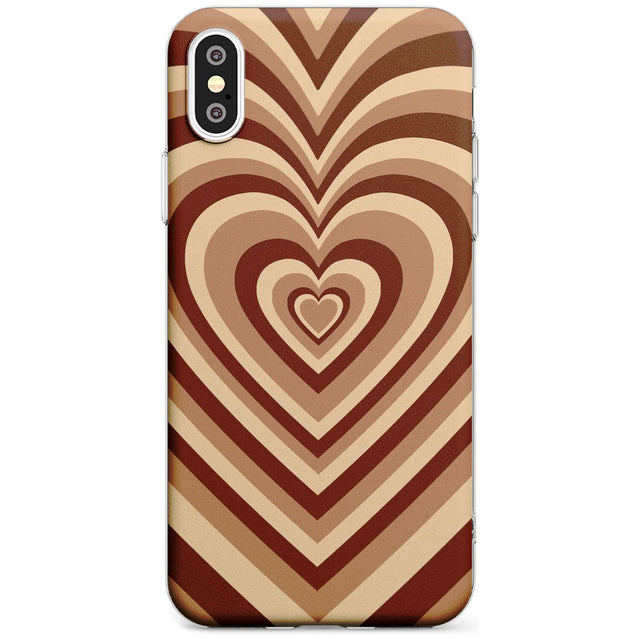 Latte Heart Illusion Phone Case iPhone XS MAX / Clear Case,iPhone XR / Clear Case,iPhone X / iPhone XS / Clear Case Blanc Space