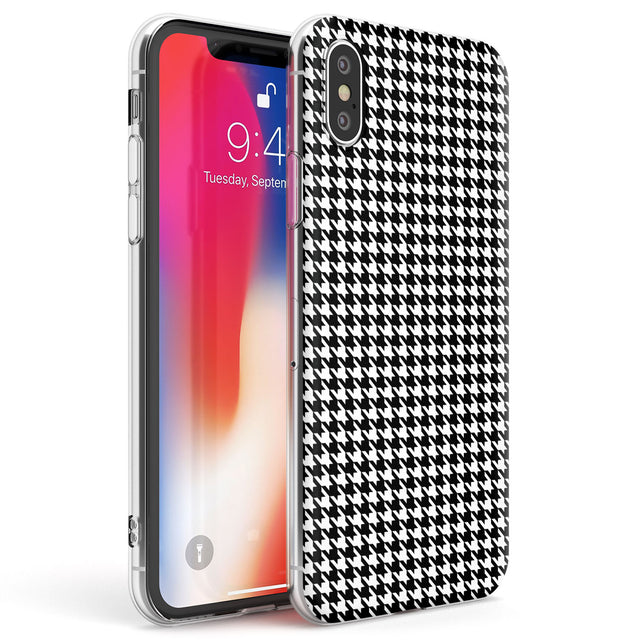 Black Houndstooth Pattern Phone Case iPhone X / iPhone XS / Clear Case,iPhone XR / Clear Case,iPhone XS MAX / Clear Case Blanc Space