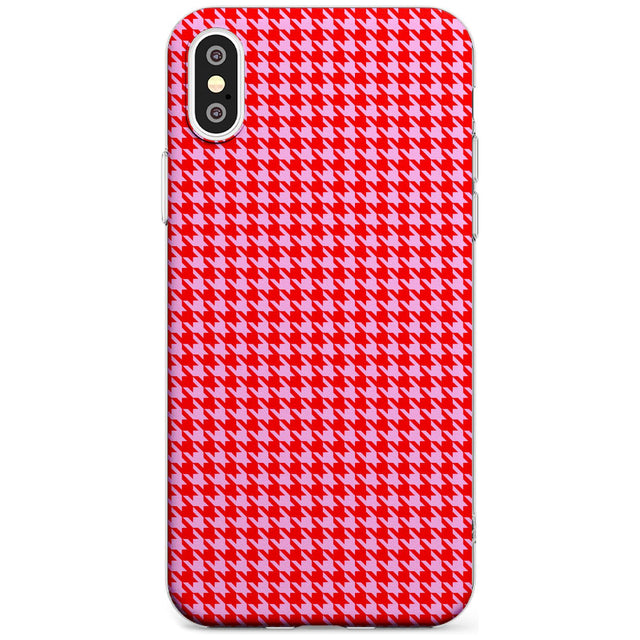 Neon Pink & Red Houndstooth Pattern Slim TPU Phone Case Warehouse X XS Max XR
