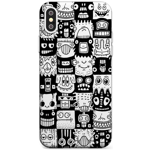 Checkerboard Heads Phone Case iPhone XS MAX / Clear Case,iPhone XR / Clear Case,iPhone X / iPhone XS / Clear Case Blanc Space
