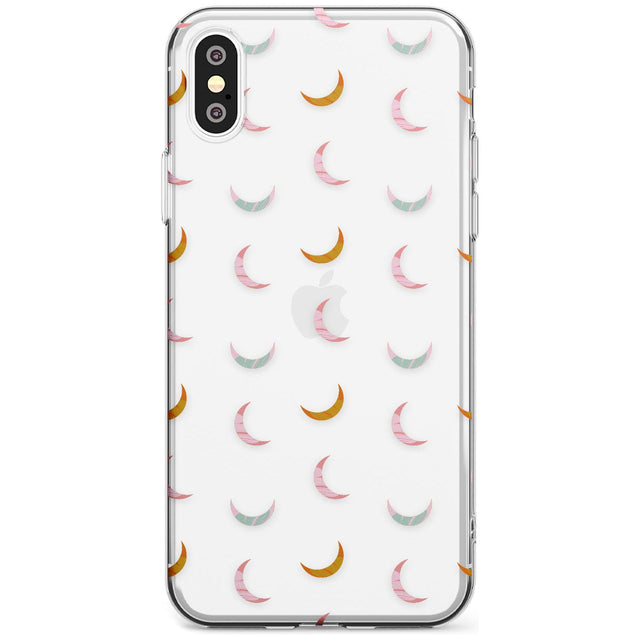 Colourful Crescent Moons Black Impact Phone Case for iPhone X XS Max XR