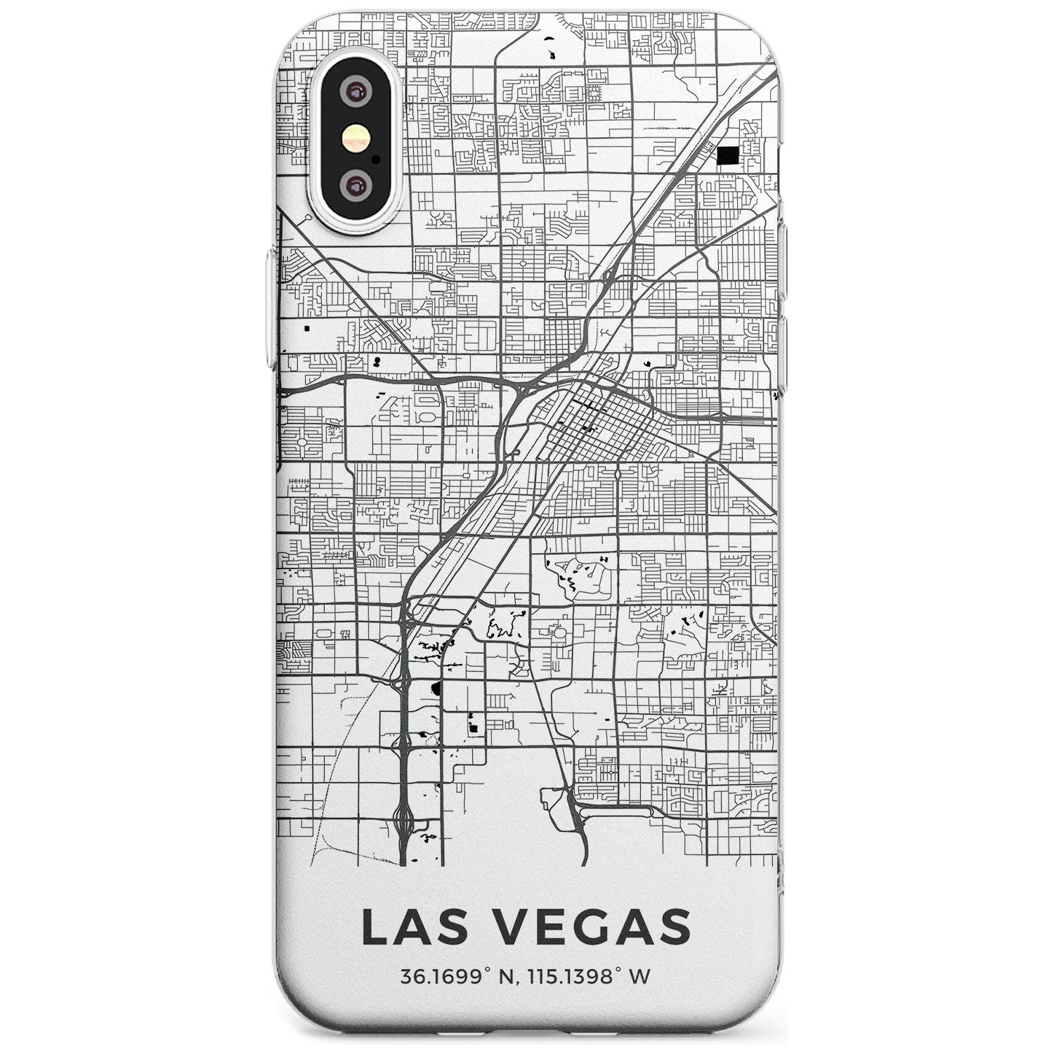 Map of Las Vegas, Nevada Slim TPU Phone Case Warehouse X XS Max XR