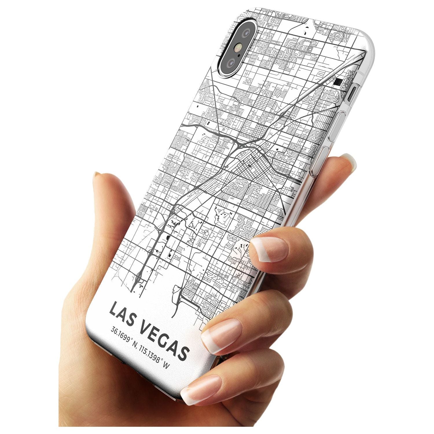 Map of Las Vegas, Nevada Slim TPU Phone Case Warehouse X XS Max XR