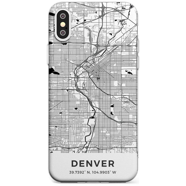 Map of Denver, Colorado Slim TPU Phone Case Warehouse X XS Max XR