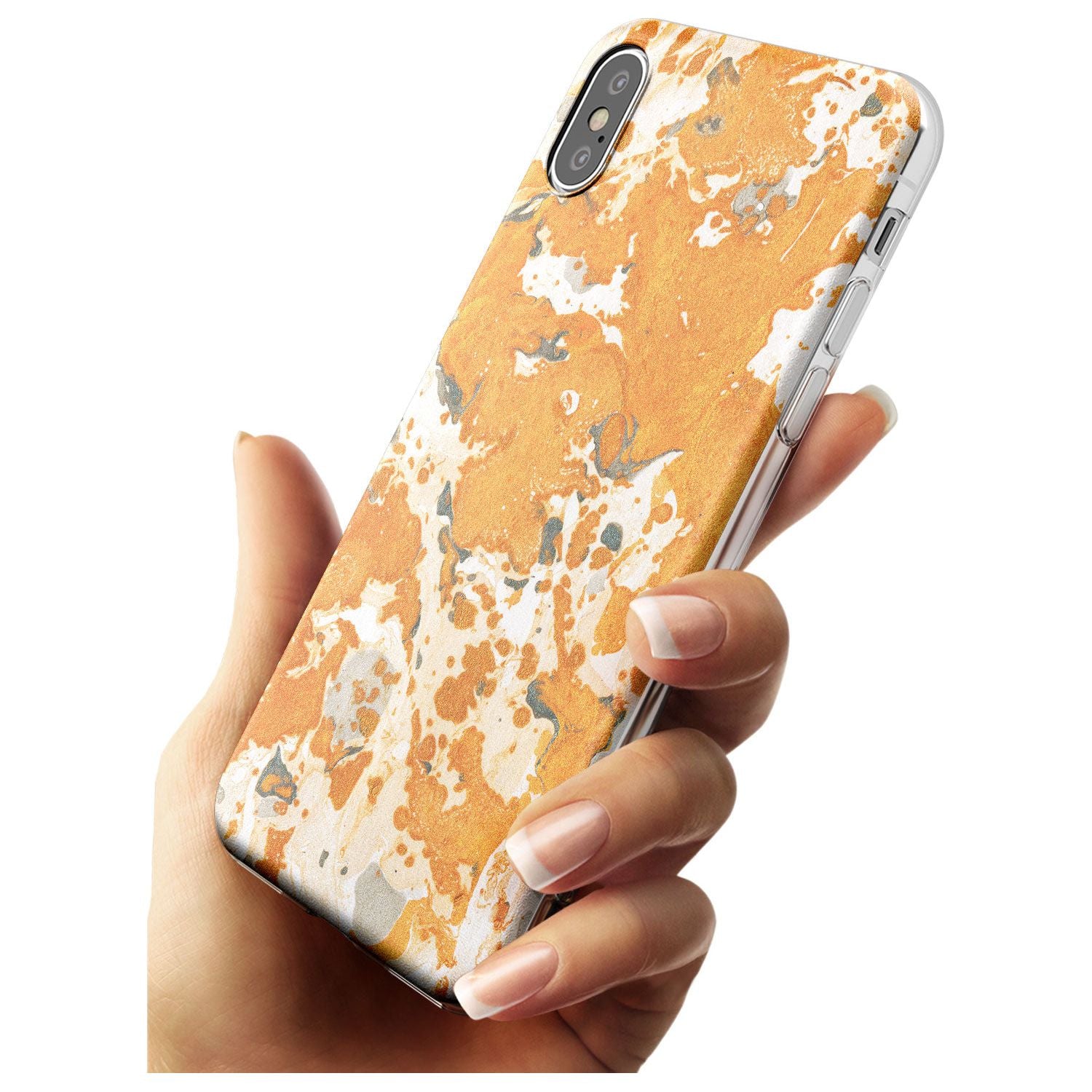 Orange Marbled Paper Pattern Slim TPU Phone Case Warehouse X XS Max XR