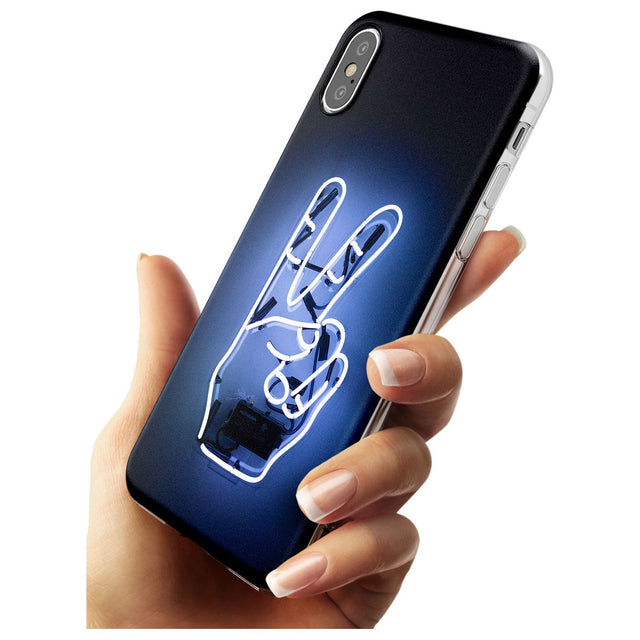 Peace Sign Hand Neon Sign Slim TPU Phone Case Warehouse X XS Max XR