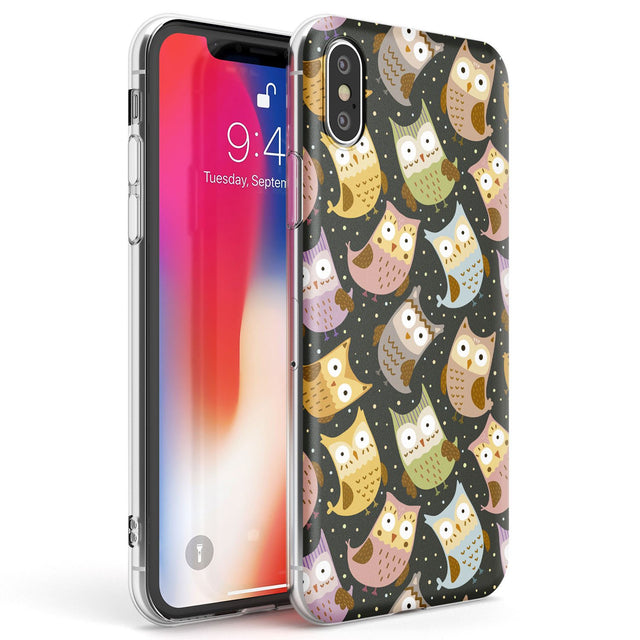 Cute Owl Pattern Phone Case iPhone XS MAX / Clear Case,iPhone XR / Clear Case,iPhone X / iPhone XS / Clear Case Blanc Space