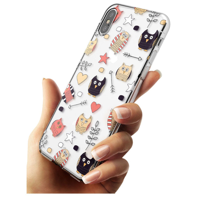 Cute Owl Pattern Slim TPU Phone Blanc Space X XS Max XR