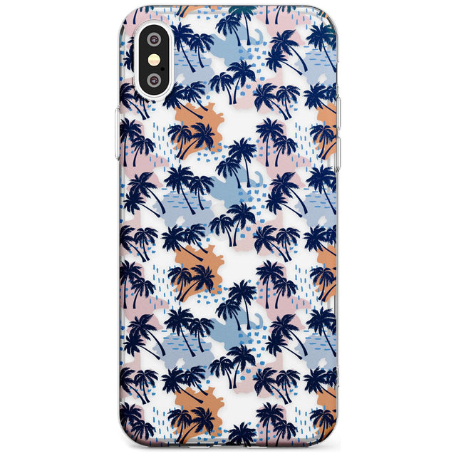 Summer Palm Trees (Clear) Black Impact Phone Case for iPhone X XS Max XR