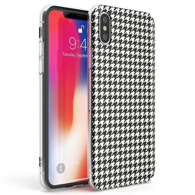 Chic Houndstooth Check Phone Case iPhone X / iPhone XS / Clear Case,iPhone XR / Clear Case,iPhone XS MAX / Clear Case Blanc Space