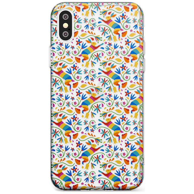 Floral Rabbit Pattern in Rainbow Black Impact Phone Case for iPhone X XS Max XR