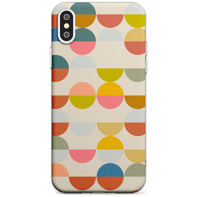 Abstract Retro Shapes: Colourful Circles Black Impact Phone Case for iPhone X XS Max XR