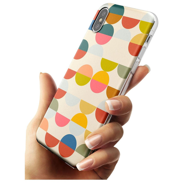 Abstract Retro Shapes: Colourful Circles Black Impact Phone Case for iPhone X XS Max XR
