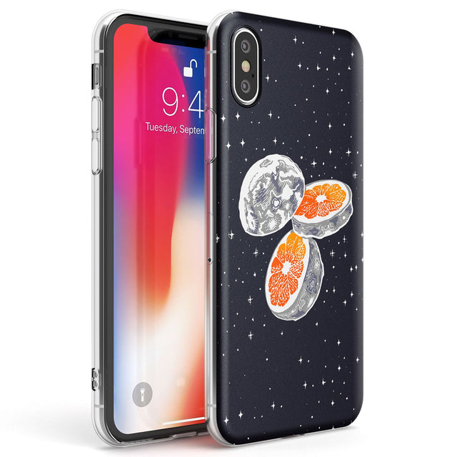 Blood Orange Moon Phone Case iPhone X / iPhone XS / Clear Case,iPhone XR / Clear Case,iPhone XS MAX / Clear Case Blanc Space