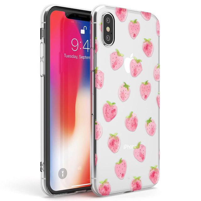 Classic Strawberry Phone Case iPhone X / iPhone XS / Clear Case,iPhone XR / Clear Case,iPhone XS MAX / Clear Case Blanc Space