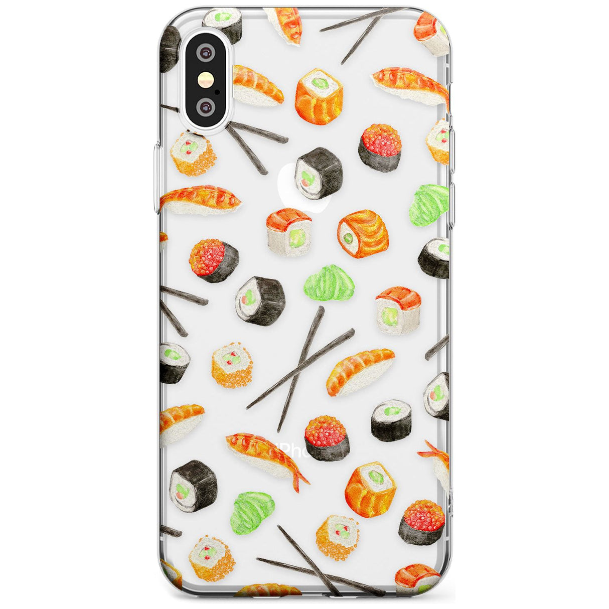Sushi & Chopsticks Watercolour Pattern Slim TPU Phone Case Warehouse X XS Max XR
