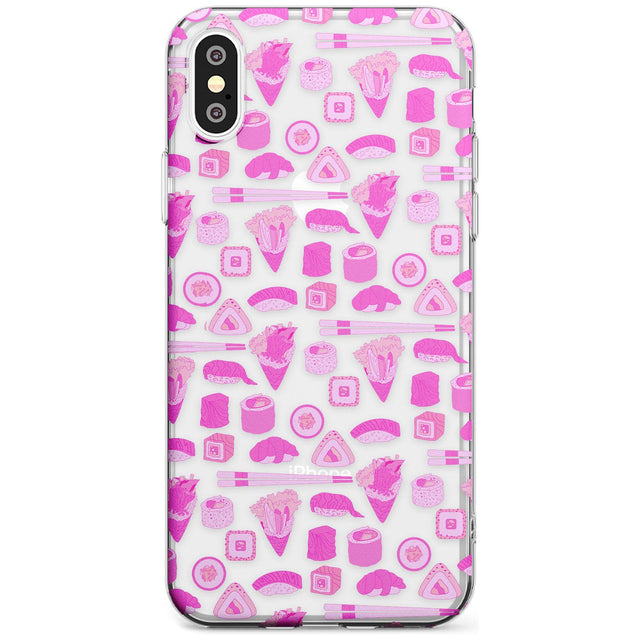 Bright Pink Sushi Pattern Slim TPU Phone Case Warehouse X XS Max XR