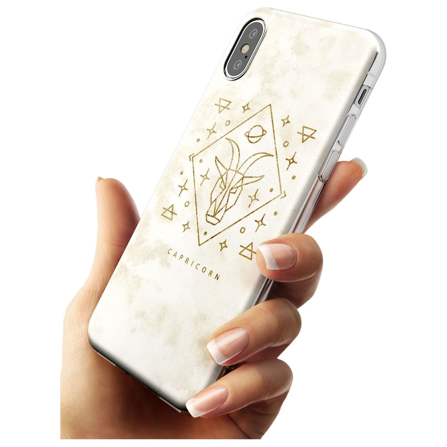 Capricorn Emblem - Solid Gold Marbled Design Slim TPU Phone Case Warehouse X XS Max XR